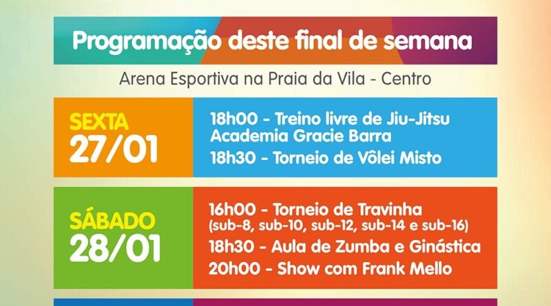 PROGRAMAÇÃO DESTE FINAL DE SEMANA INCLUI TORNEIOS E SHOWS COM BANDAS LOCAIS  