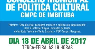 O Conselho Municipal de Política Cultural de Imbituba elege novos conselheiros na próxima terça-feira (18)
